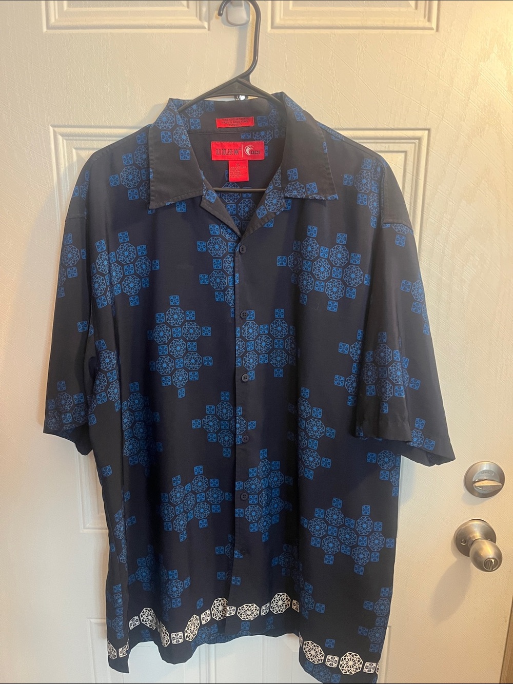 OCI Blue Patterned Short-Sleeve Button Shirt - Casual Men's Shirt - Picture 5 of 5